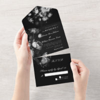 Modern Moody Dutch Blume Black and White Wedding