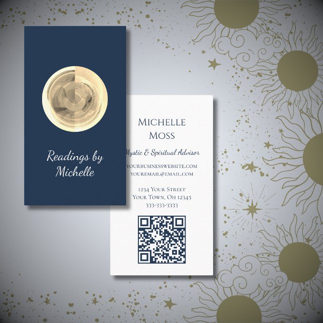 Modern Moon Crystal Ball Tarot Reader Visitenkarte (Von Creator hochgeladen)