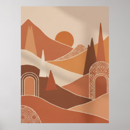 Modern Moroccan Minimalist Wall Art poster