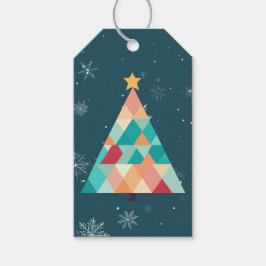 Modern Mosaic Christmas Tree Gift Tag Geschenkanhänger