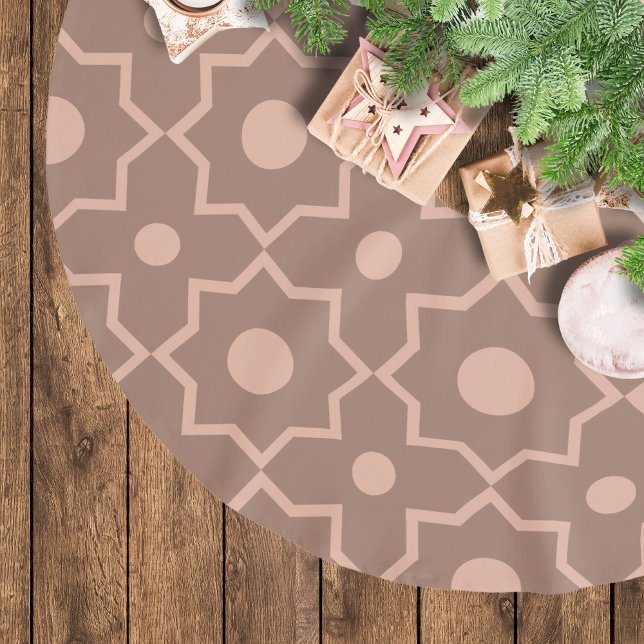 Modern Moscha Mousse Dusty Pink Geometric Shape Polyester Weihnachtsbaumdecke (Von Creator hochgeladen)