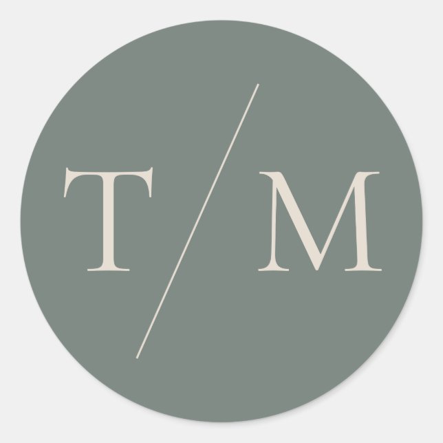 Modern moss Green Wedding Siegel Sticker (Vorderseite)