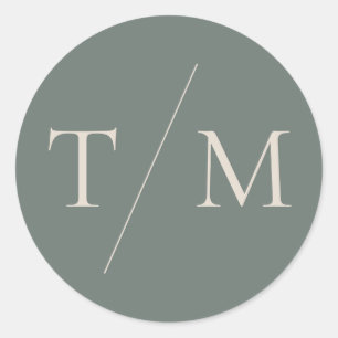 Modern moss Green Wedding Siegel Sticker