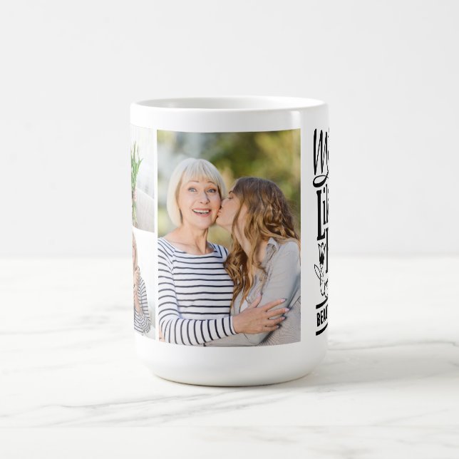 Modern Mother Quote Family Photo Collage  Kaffeetasse (Mittel)