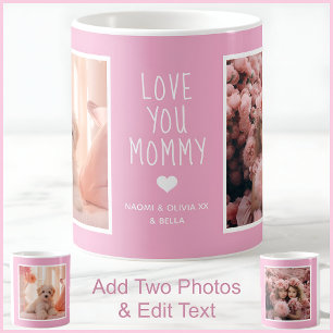 Modern Mother’s Day Pink Foto Message Custom C90 Kaffeetasse