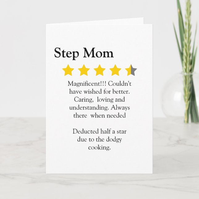 Modern Mothers Day 4.5 Star StepMom Review Karte (Vorderseite)