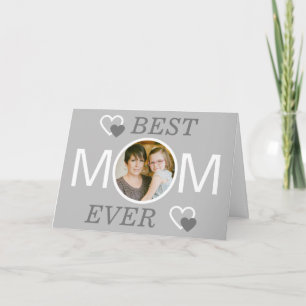 Modern Mothers Day Best Mama Ever Light Gray Foto Feiertagskarte