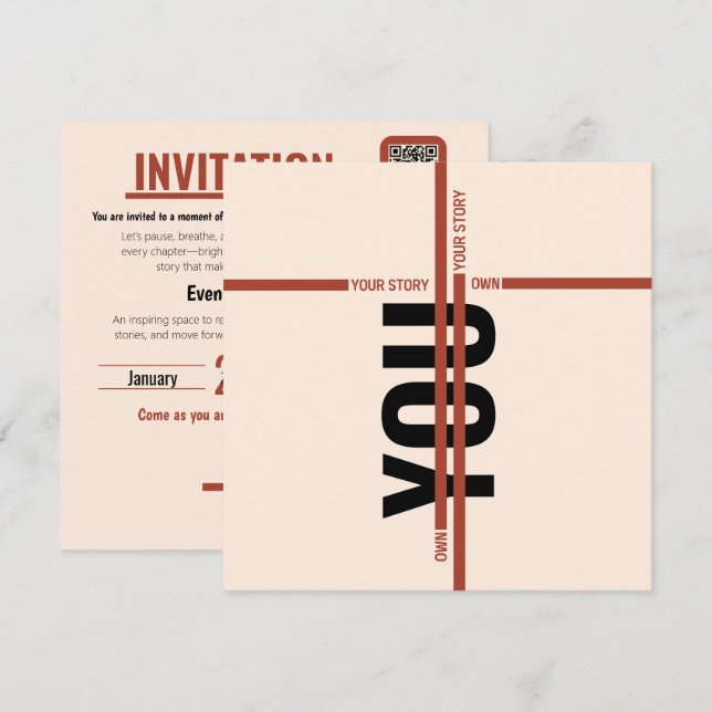Modern Motivational Event Invitation Card | Semina Einladung (Vorne/Hinten)