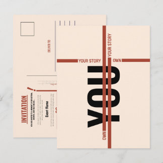 Modern Motivational Event Invitation Card | Semina Einladungspostkarte