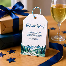 Modern Mountain Grad Party Geschenkanhänger