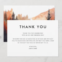 Modern Mountain Wedding Digital Danke Karte