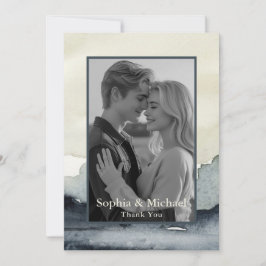 Modern Mountain Wedding Thank You Card Watercolor Dankeskarte