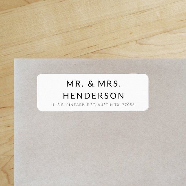 Modern Mr. & Mrs. | Minimaler Stil | RÜCKSENDEADRE ("Everyday is abundantly beautiful." 
Sincerely Best Wishes from Lucky Design World)