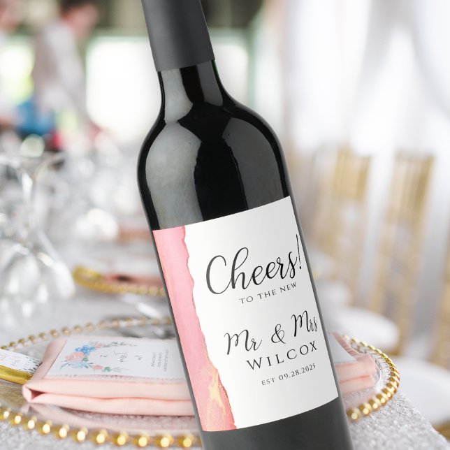 Modern Mr. & Mrs. Wedding Weinetikett (Modern Mr & Mrs Wedding Wine Label)