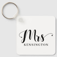 Modern Mrs. Newlywed Typography Foto Metal