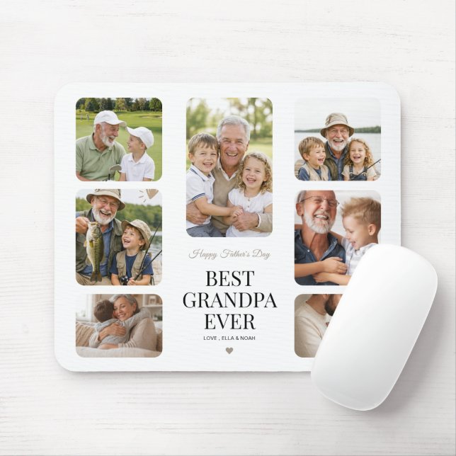 Modern Multi Foto Bester Opa Ever Minimalistisch Mousepad (Mit Mouse)
