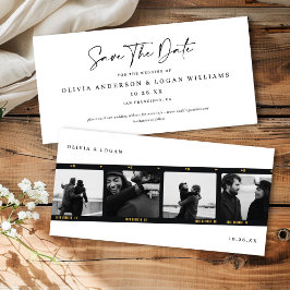 Modern Multi-Photo Filmstrip Wedding Save The Date
