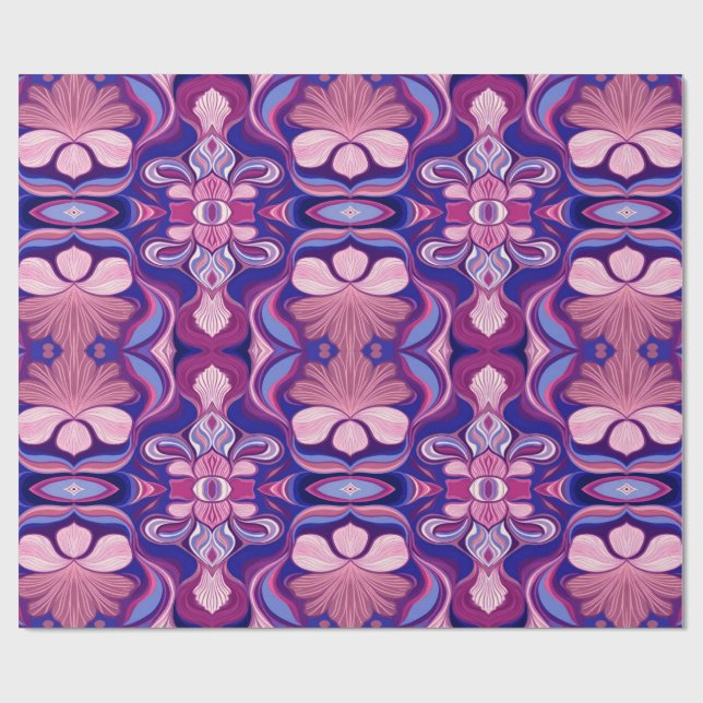 Modern multicolor classic floral pattern design   geschenkpapier (Flach)