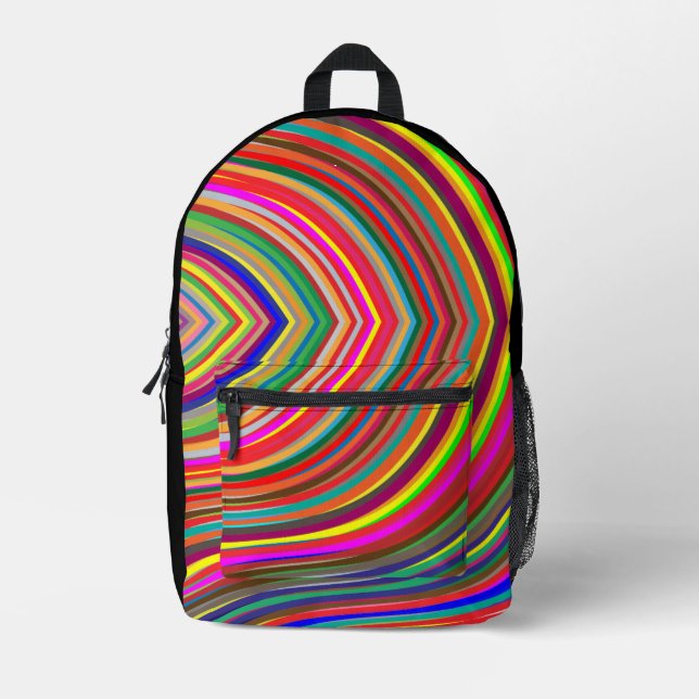Modern Multicolor Streifen Blue Red Green Rucksack (Vorderseite)