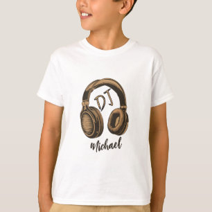 Modern Music DJ Headphones - Personalisiert Name w T-Shirt