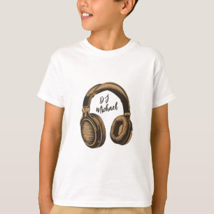 Modern Music DJ Headphones - Personalisiert Name w T-Shirt