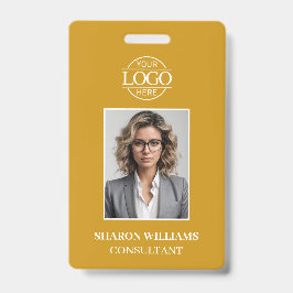 Modern Mustard Yellow Minimalist Employee Photo Ausweis