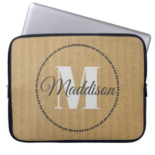 Modern Muster Monogram Ihr Name Kraft Paper Laptopschutzhülle