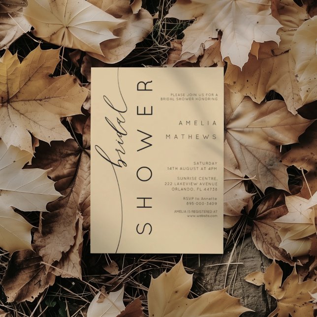 Modern Muted Gold & Black Bridal Shower Einladung (Von Creator hochgeladen)