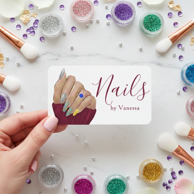 Modern Nail Technician Personal Branding Chic Visitenkarte (Von Creator hochgeladen)