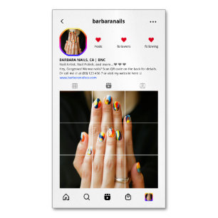 Modern Nails Beauty Salon Instagram Nail Artist Magnetische Visitenkarte