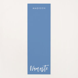 Modern Namaste Name Dusty Blue Yoga Mat Yogamatte