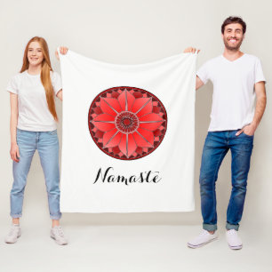 Modern Namaste Red Mandala Fleecedecke