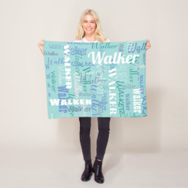 Modern Name Muster Typografie Modernes Meer Blau Fleecedecke