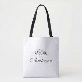 Modern Name Printed Spacious Tote Bag