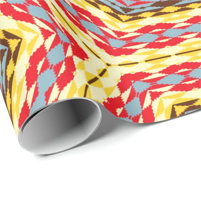 Modern Native American 10 Wrapping Paper Geschenkpapier (Rolleneckpunkt)