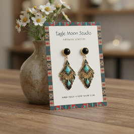 Modern Native Tribal Earring Jewelry Display Card Visitenkarte