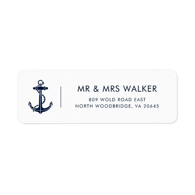Modern Nautical Anchor Newlyweds Return Address (Vorne)