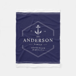 Modern Nautical Family Anchor Boat Sailor Beach Fleecedecke