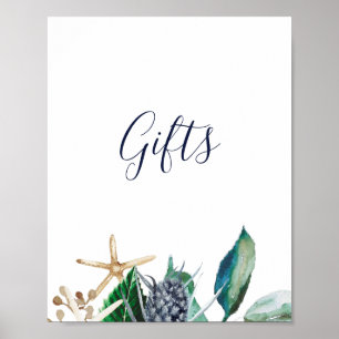 Modern Nautical   Greenery-Geschenke-Schild Poster