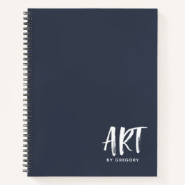 Modern Navy Blue Artist Sketchbook mit Namen Notizbuch