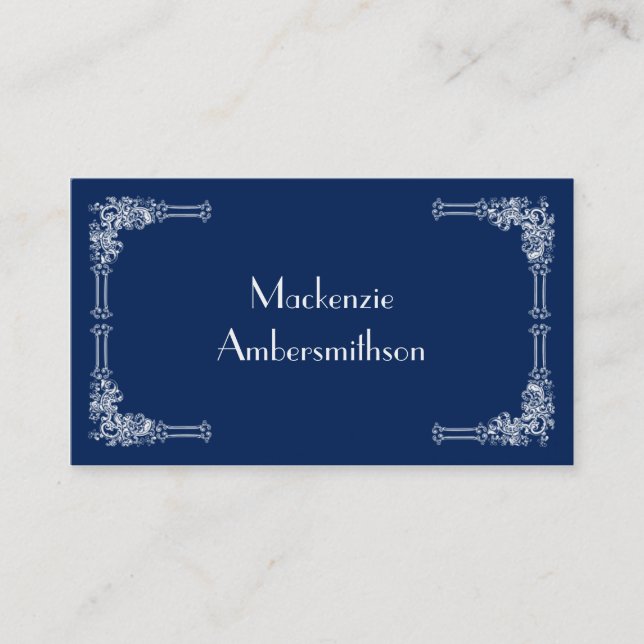 Modern Navy Blue Business Card Visitenkarte (Vorderseite)