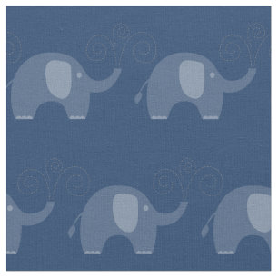 Modern Navy Blue Elephant Muster Stoff