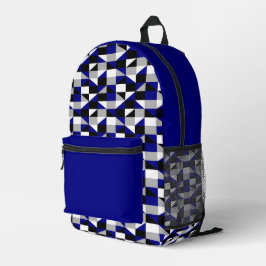 Modern Navy Blue Geometric Bedruckter Rucksack