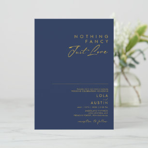 Modern Navy Blue   Gold Nothing Extravagant Weddin Einladung