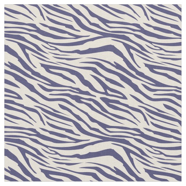 Modern Navy Blue Ivora Zebra Muster Stoff (Nahaufnahme)