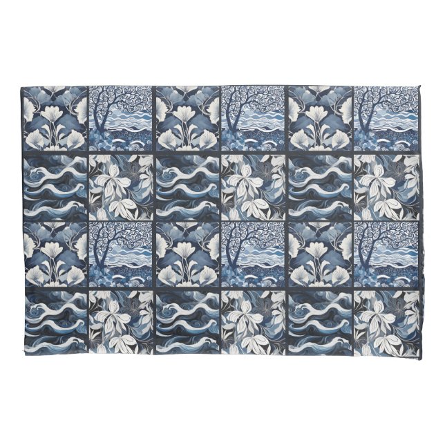 Modern Navy Blue Kissenbezug (Vorderseite-Links)