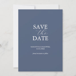 Modern Navy Blue Minimal Save the Date