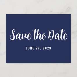 Modern Navy Blue Save The Date Postcard Ankündigungspostkarte