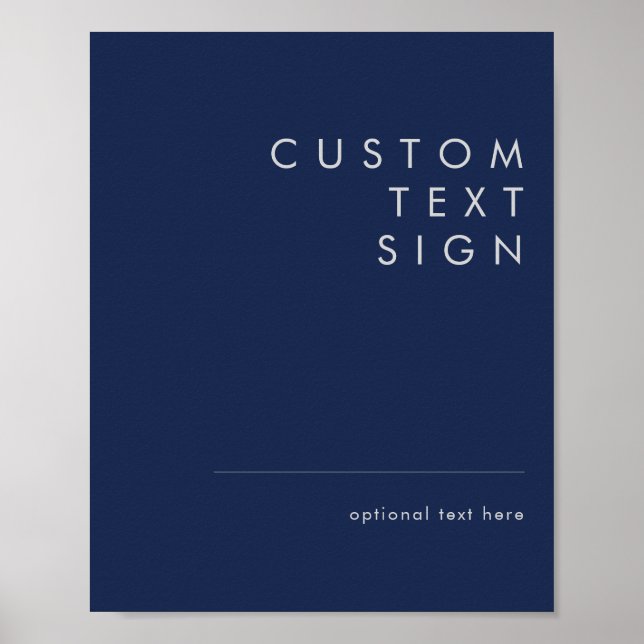 Modern Navy Blue | Silberkarten und Sondergeschenk Poster (Vorne)