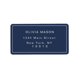 Modern Navy Blue Simple Return Address Label Adressaufkleber